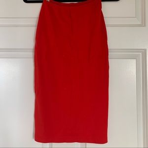 American Apparel Red MIDI Pencil Skirt